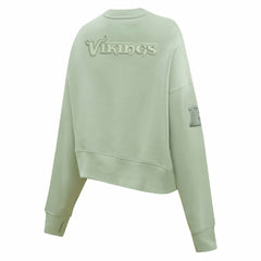 Minnesota Vikings Pro Standard Women's Oversized Cropped Neutral Pullover Sweatshirt Light Green