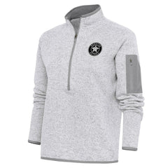 Houston Astros Antigua Women's Brushed Metallic Fortune Half-Zip Pullover Jacket - Heather Gray - MLB Sale