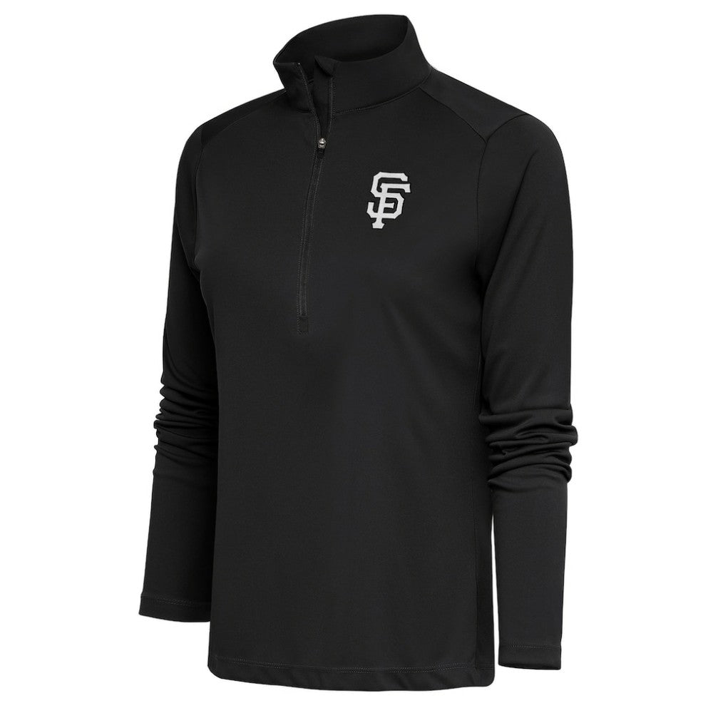 San Francisco Giants Antigua Women's Brushed Metallic Tribute Half-Zip Pullover Top - Gray - MLB Online