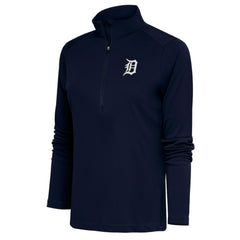 Detroit Tigers Antigua Women's Brushed Metallic Tribute Half-Zip Pullover Top - Navy - MLB Discount