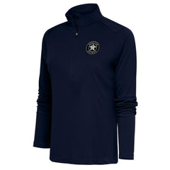 Houston Astros Antigua Women's Brushed Metallic Tribute Half-Zip Pullover Top - Navy - MLB Lifestyle