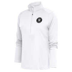 Houston Astros Antigua Women's Brushed Metallic Tribute Half-Zip Pullover Top - White - MLB on Sale