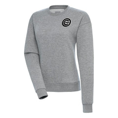 Chicago Cubs Antigua Women's Brushed Metallic Victory Pullover Sweatshirt - Heather Gray - MLB Online