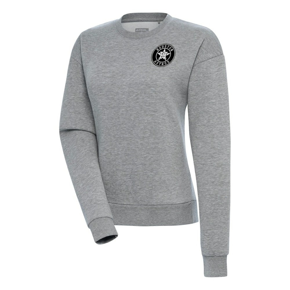 Houston Astros Antigua Women's Brushed Metallic Victory Pullover Sweatshirt - Heather Gray - MLB Discount
