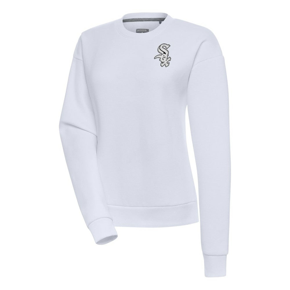Chicago White Sox Antigua Women's Brushed Metallic Victory Pullover Sweatshirt - White - MLB Online