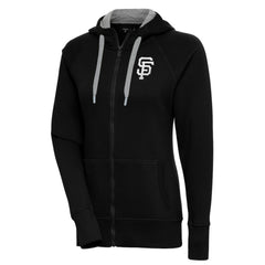 San Francisco Giants Antigua Women's Brushed Metallic Victory Full-Zip Hoodie - Black - MLB Discount