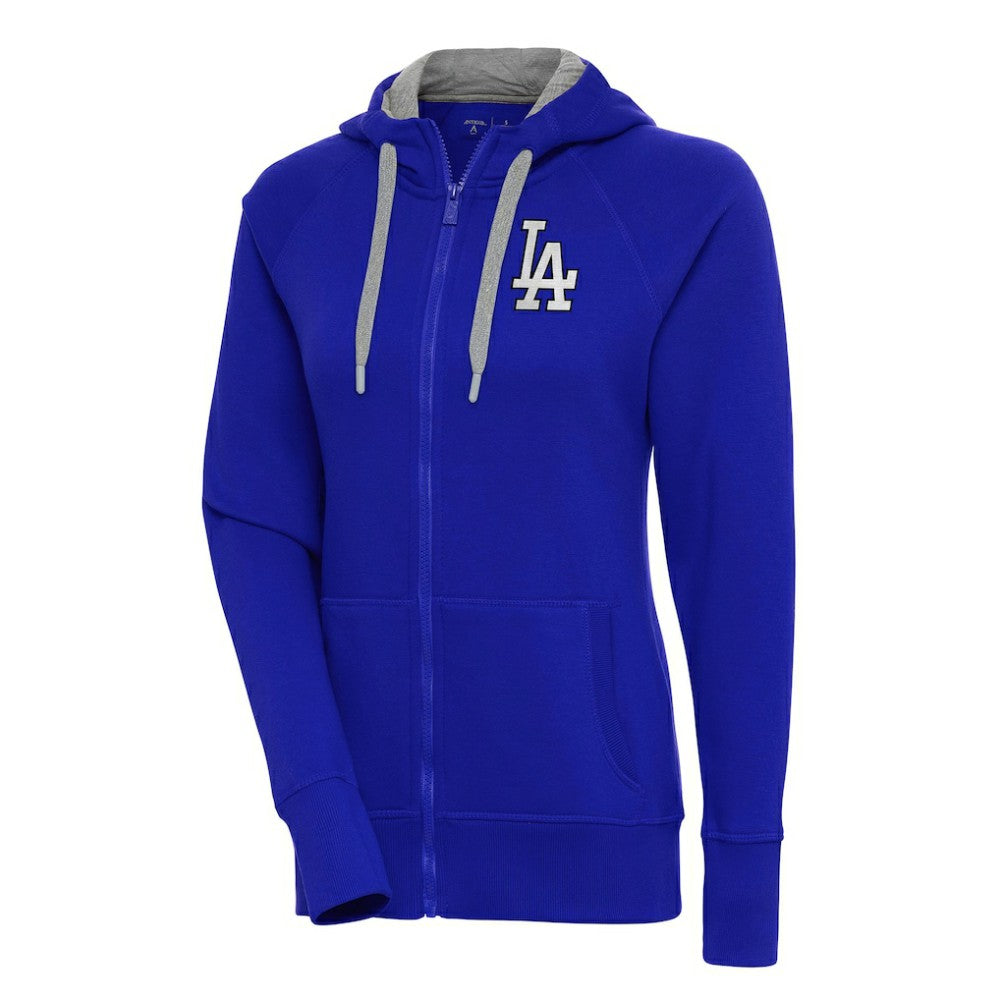 Los Angeles Dodgers Antigua Women's Brushed Metallic Victory Full-Zip Hoodie - Royal - MLB Sale