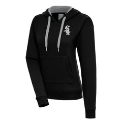 Chicago White Sox Antigua Women's Brushed Metallic Victory Pullover Hoodie - Black - MLB Discount
