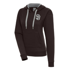 San Diego Padres Antigua Women's Brushed Metallic Victory Pullover Hoodie - Brown - MLB Online