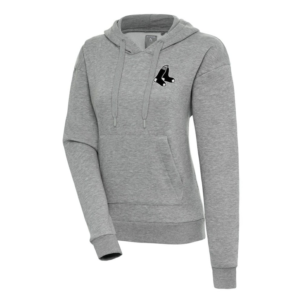 Boston Red Sox Antigua Women's Brushed Metallic Victory Pullover Hoodie - Heather Gray - MLB Online