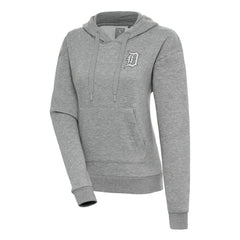 Detroit Tigers Antigua Women's Brushed Metallic Victory Pullover Hoodie - Heather Gray - MLB on Sale