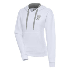 Detroit Tigers Antigua Women's Brushed Metallic Victory Pullover Hoodie - White - MLB on Sale