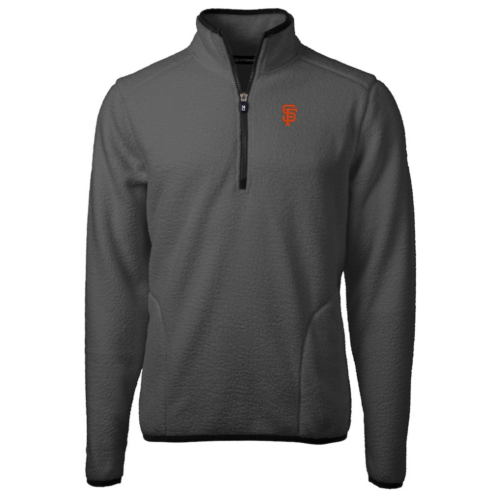San Francisco Giants Cutter & Buck Cascade Eco Sherpa Fleece Quarter-Zip Pullover Jacket - Gray - MLB Discount