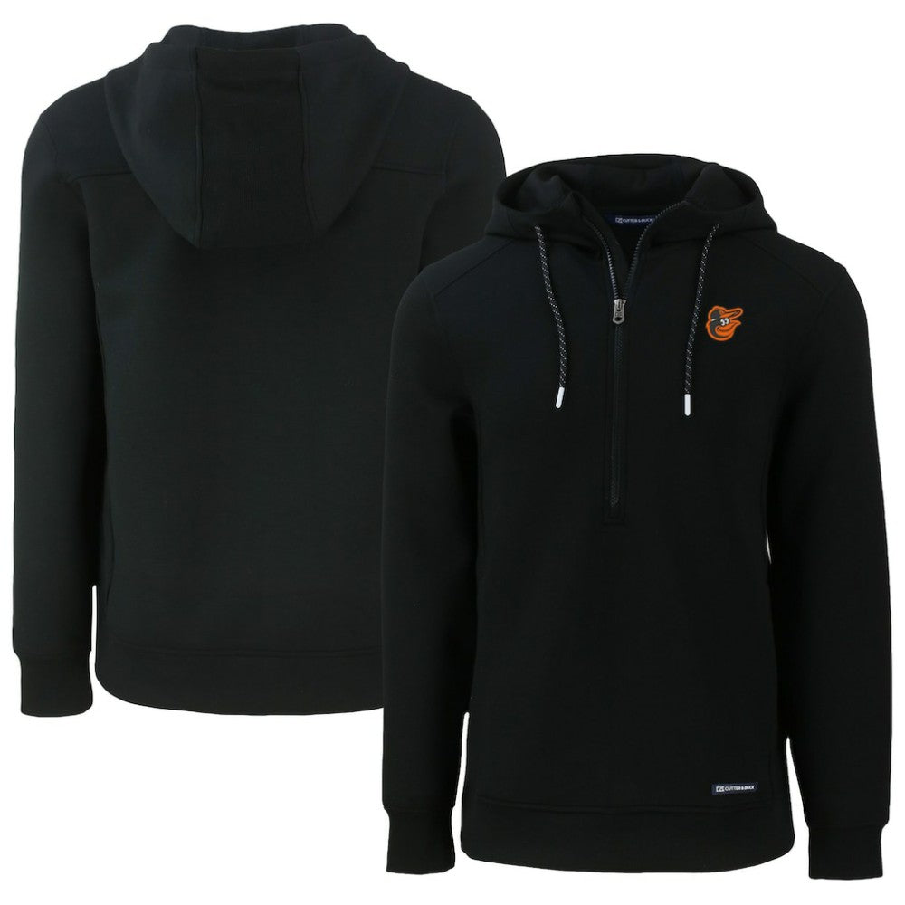 Baltimore Orioles Cutter & Buck Roam Eco Half-Zip Recycled Pullover Hoodie - Black - MLB Discount