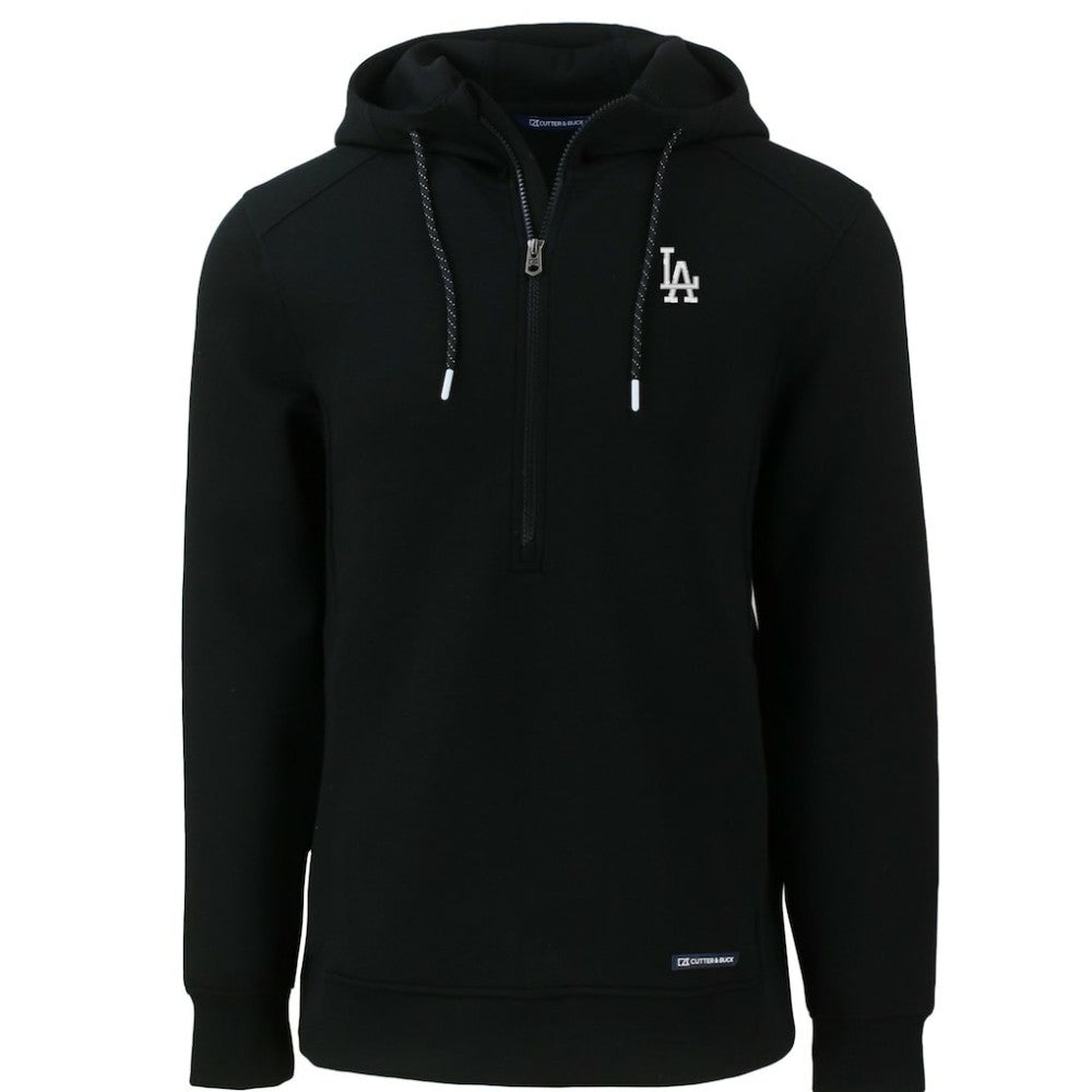 Los Angeles Dodgers Cutter & Buck Roam Eco Half-Zip Recycled Pullover Hoodie - Black - MLB on Sale