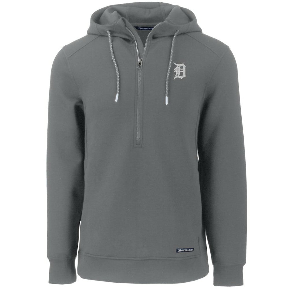 Detroit Tigers Cutter & Buck Roam Eco Half-Zip Recycled Pullover Hoodie - Gray - MLB Online