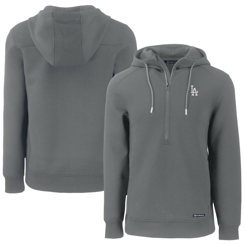 Los Angeles Dodgers Cutter & Buck Roam Eco Half-Zip Recycled Pullover Hoodie - Gray - MLB Online