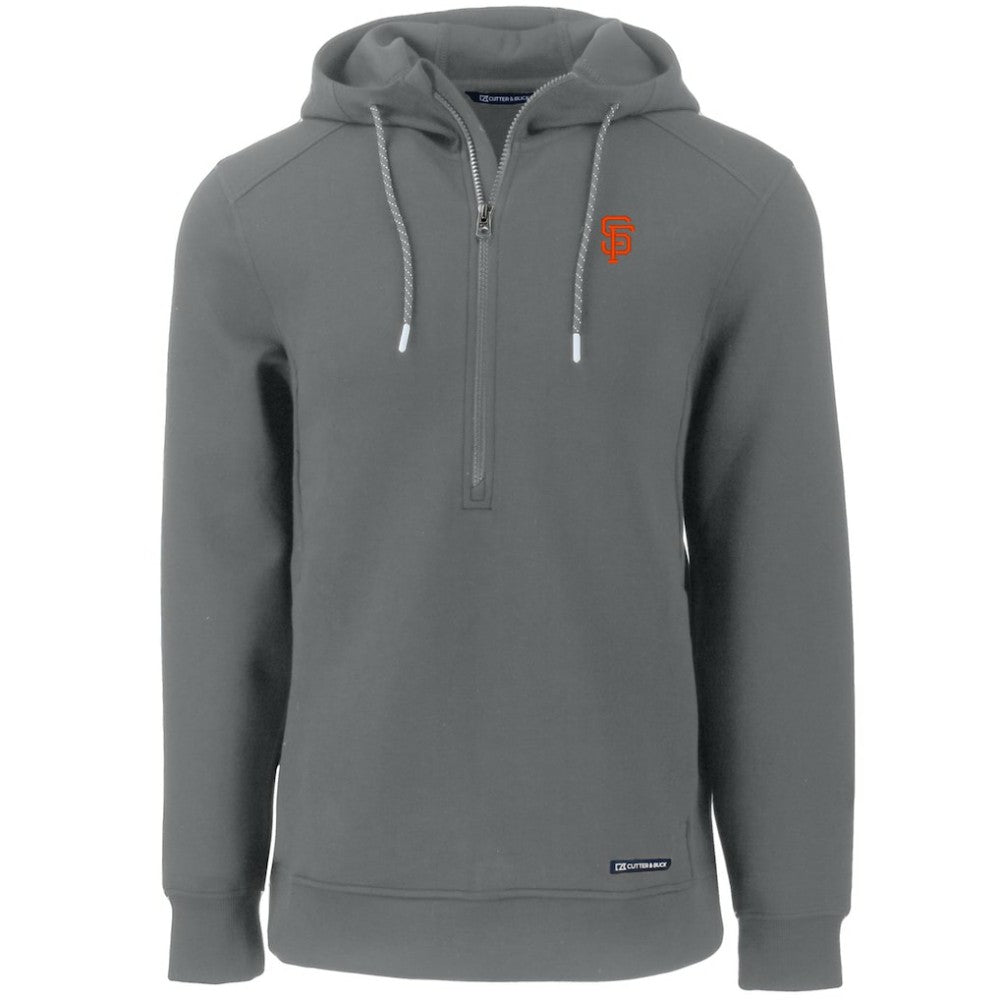 San Francisco Giants Cutter & Buck Roam Eco Half-Zip Recycled Pullover Hoodie - Gray - MLB Lifestyle
