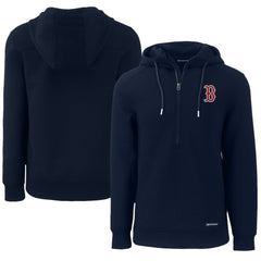 Boston Red Sox Cutter & Buck Roam Eco Half-Zip Recycled Pullover Hoodie - Navy - MLB on Sale