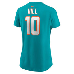 Nike Tyreek Hill Miami Dolphins Women's Player Name & Number T-Shirt Aqua