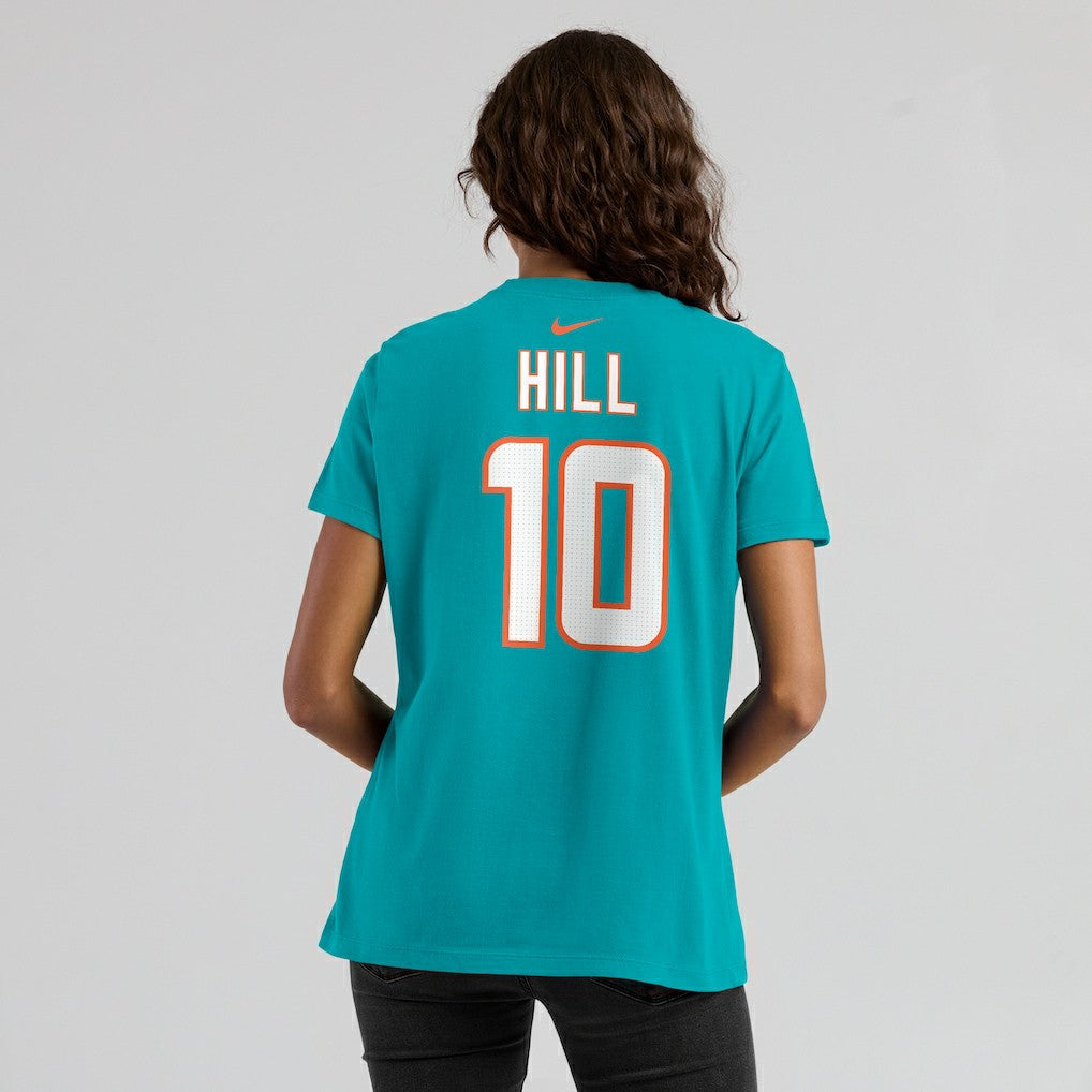 Nike Tyreek Hill Miami Dolphins Women's Player Name & Number T-Shirt Aqua