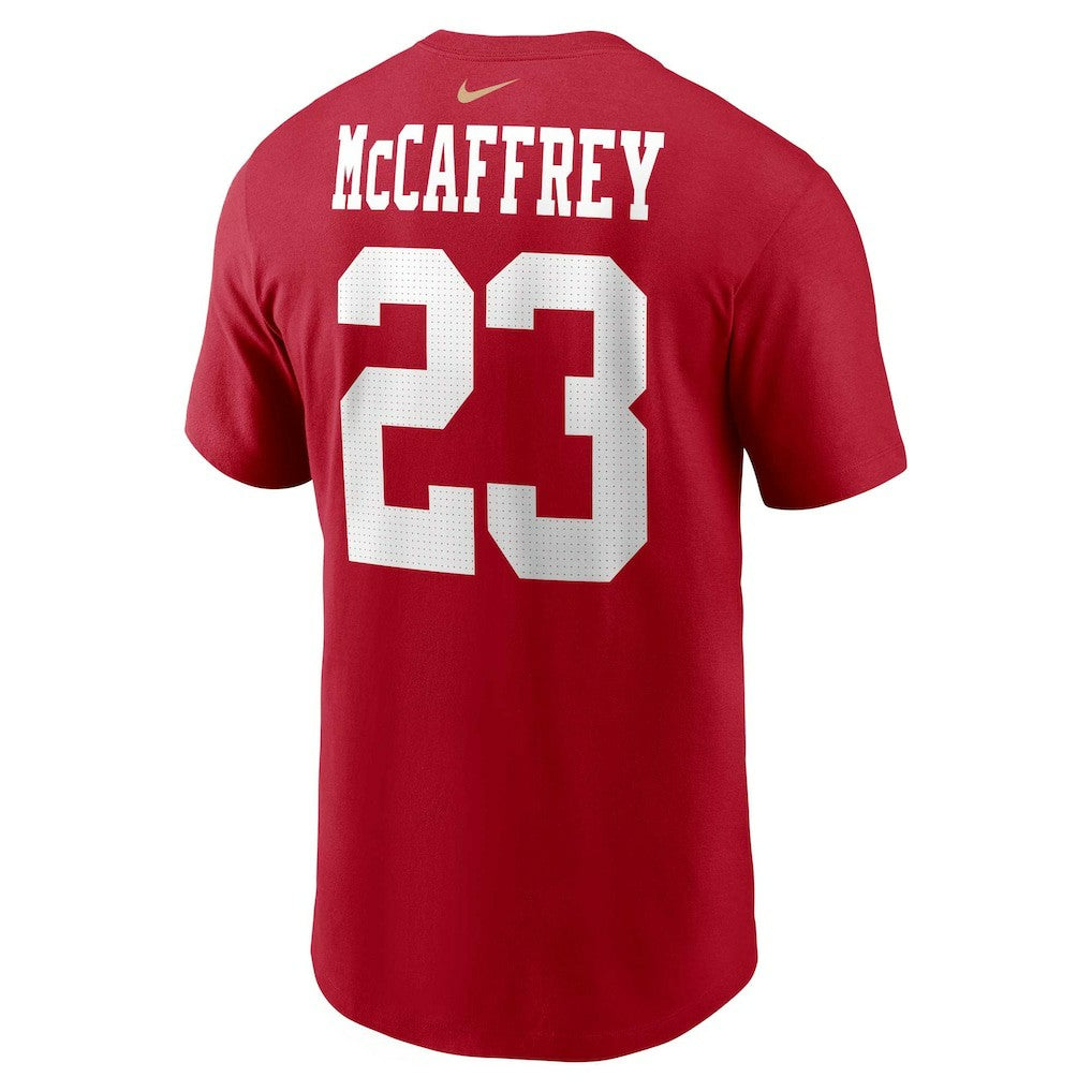 Nike Christian McCaffrey San Francisco 49ers Player Name & Number T-Shirt Scarlet