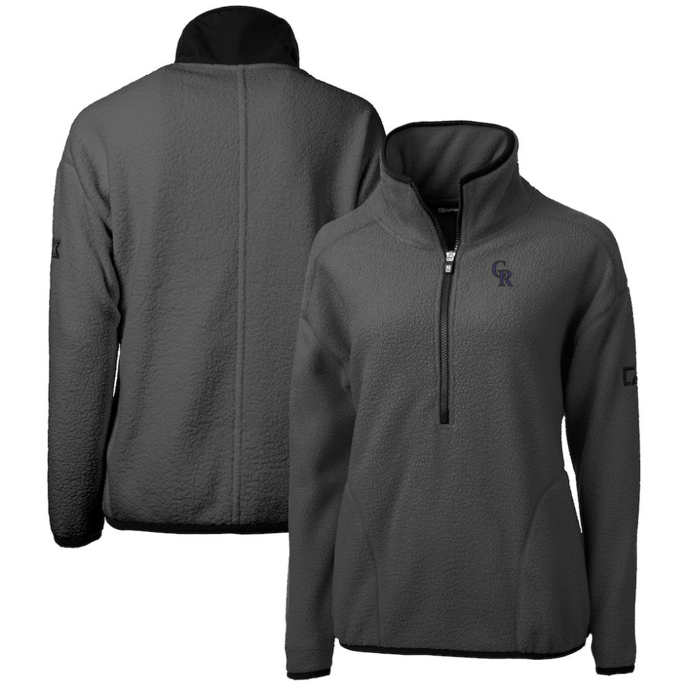 Colorado Rockies Cutter & Buck Women's Roam Cascade Eco Sherpa Fleece Half-Zip Pullover Jacket - Gray - MLB Online