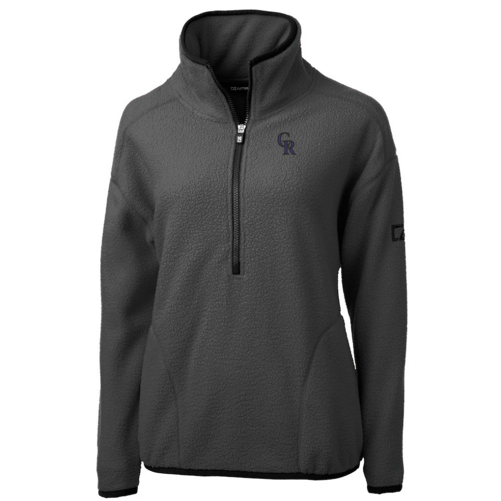 Colorado Rockies Cutter & Buck Women's Roam Cascade Eco Sherpa Fleece Half-Zip Pullover Jacket - Gray - MLB Online