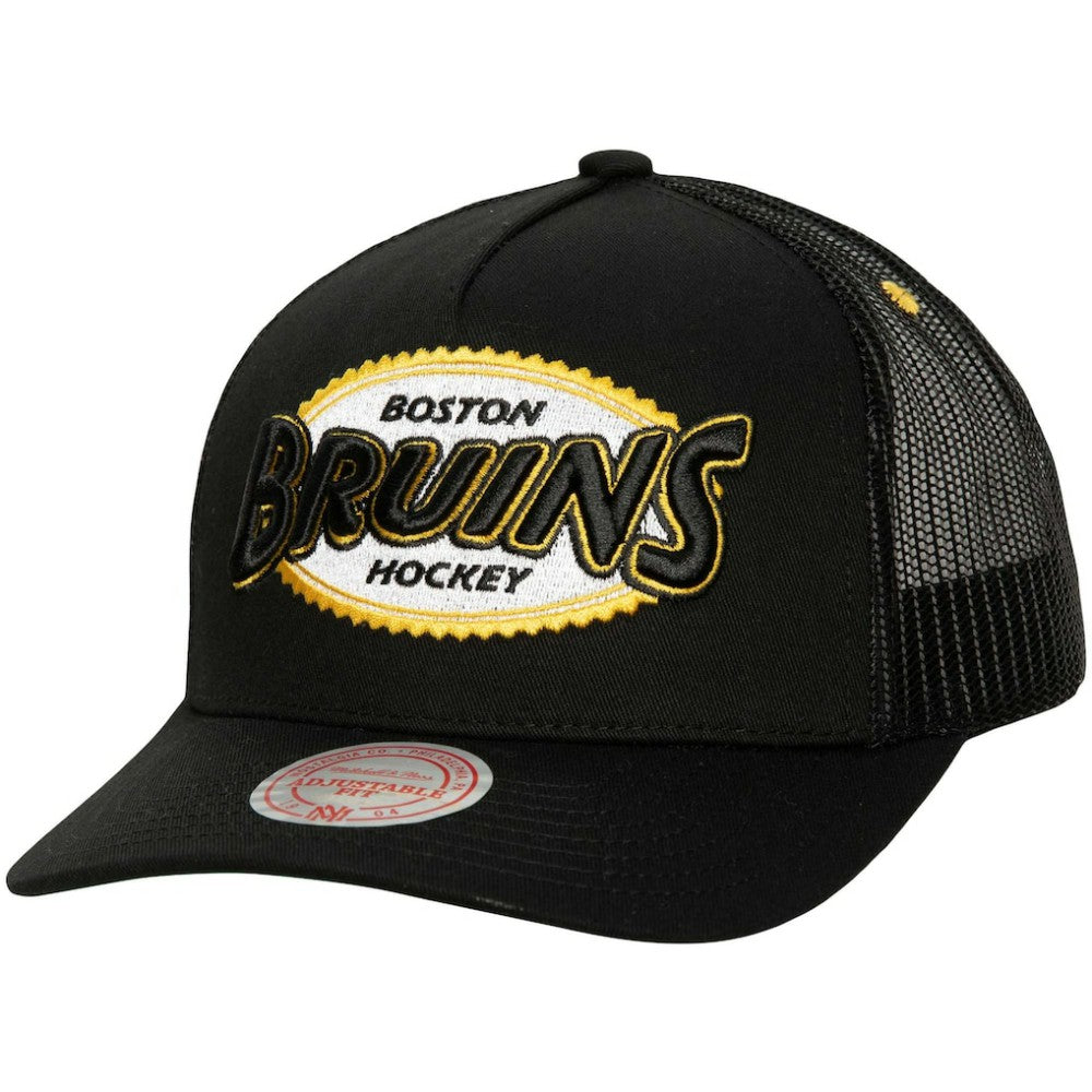 Boston Bruins Mitchell & Ness Team Seal Trucker Snapback Hat - Black - NHL 200064633