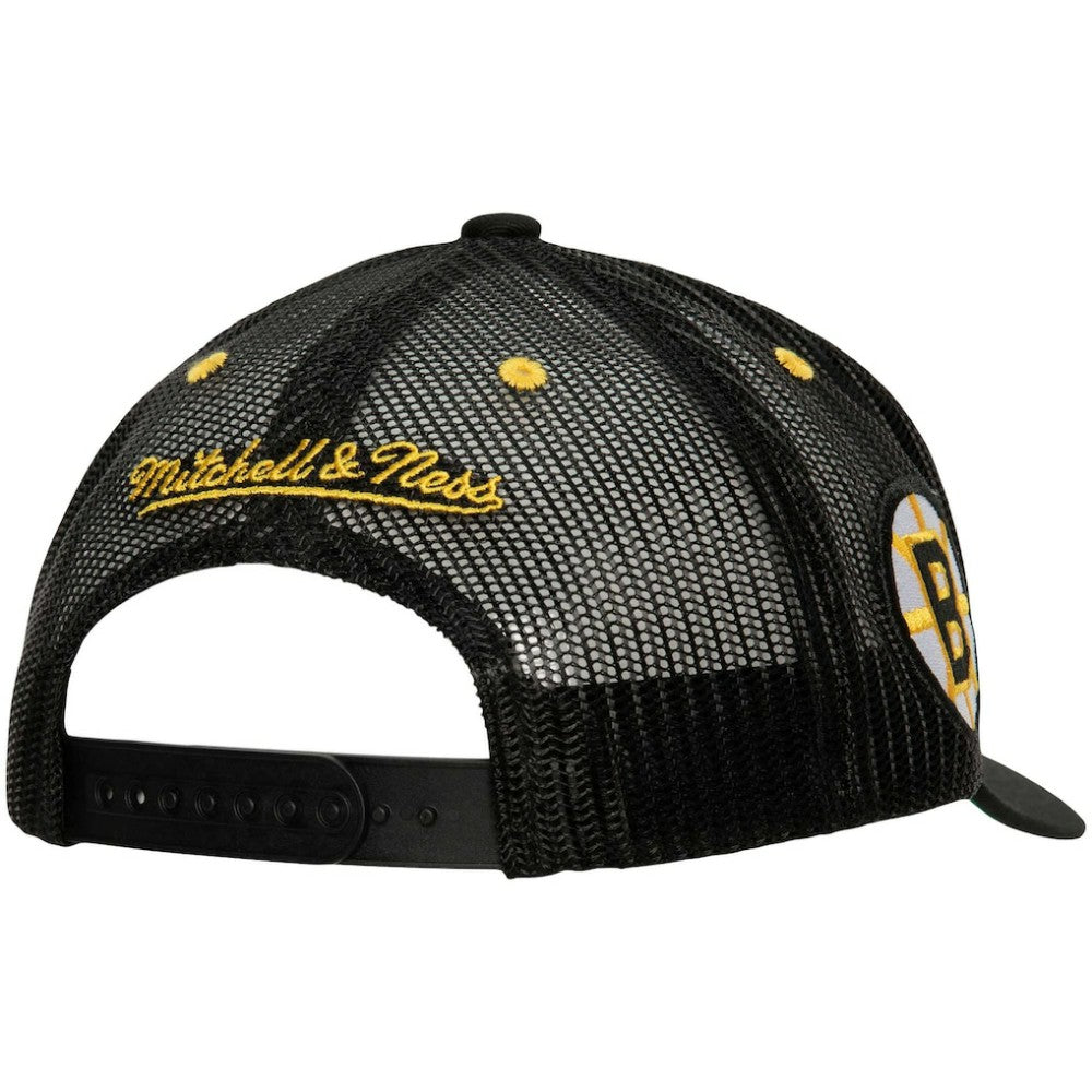 Boston Bruins Mitchell & Ness Team Seal Trucker Snapback Hat - Black - NHL 200064633