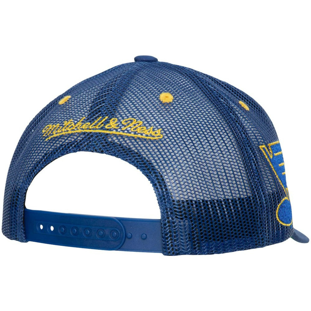 St. Louis Blues Mitchell & Ness Team Seal Trucker Snapback Hat - Blue - NHL 200064639