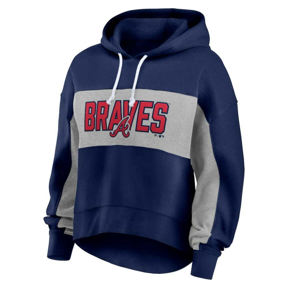 Atlanta Braves Profile Women's Plus Size Pullover Hoodie - Navy - MLB Online