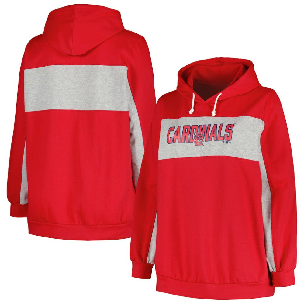 St. Louis Cardinals Profile Women's Plus Size Pullover Hoodie - Red - MLB Online