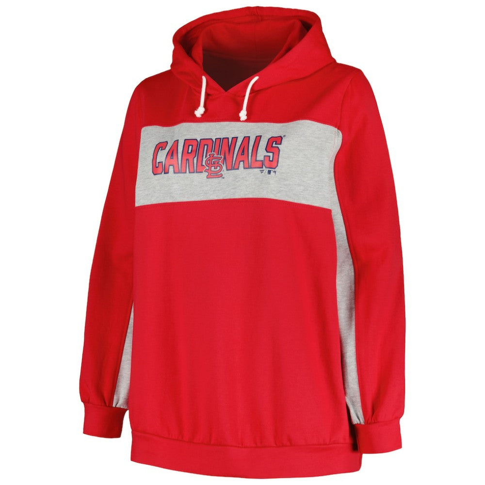 St. Louis Cardinals Profile Women's Plus Size Pullover Hoodie - Red - MLB Online