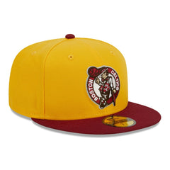 Boston Celtics Fall Leaves 2-Tone 59FIFTY Fitted Hat Yellow/Red | New Era