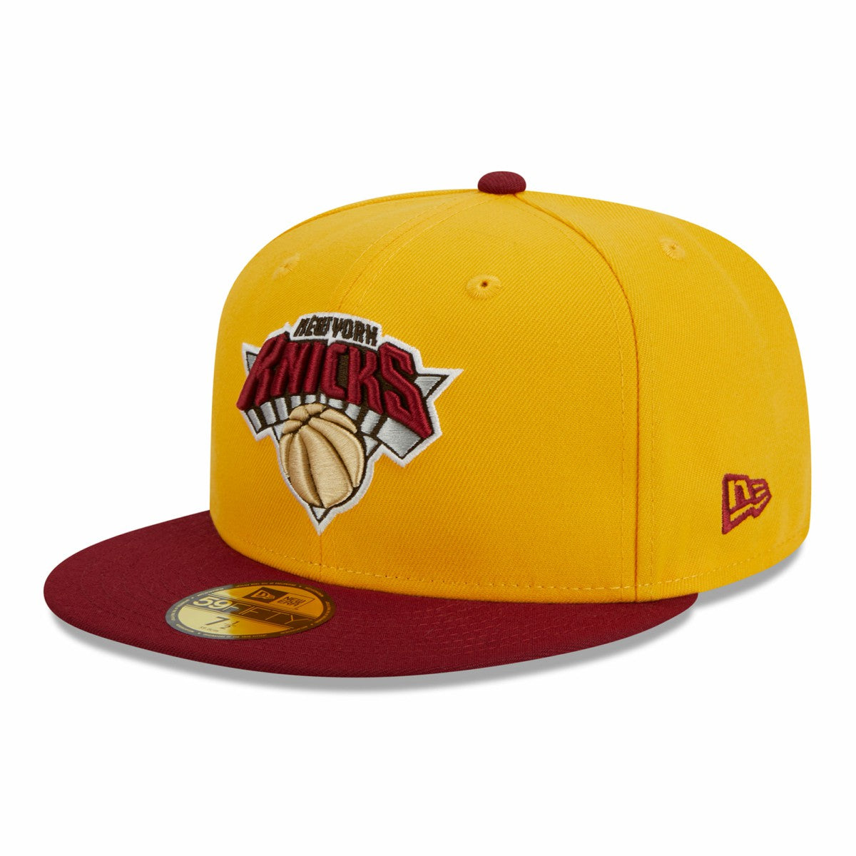 New York Knicks Fall Leaves 2-Tone 59FIFTY Fitted Hat Yellow/Red | New Era Lifestyle