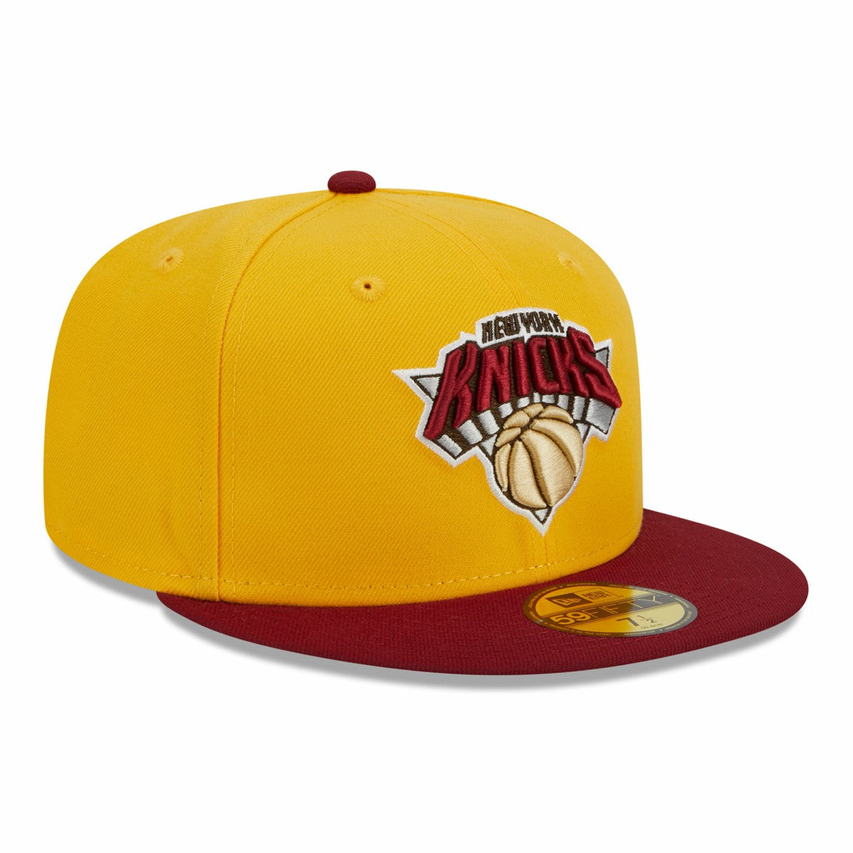 New York Knicks Fall Leaves 2-Tone 59FIFTY Fitted Hat Yellow/Red | New Era Lifestyle