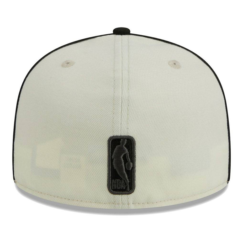 Brooklyn Nets Piping 2-Tone 59FIFTY Fitted Hat Cream/Black | New Era Near Me