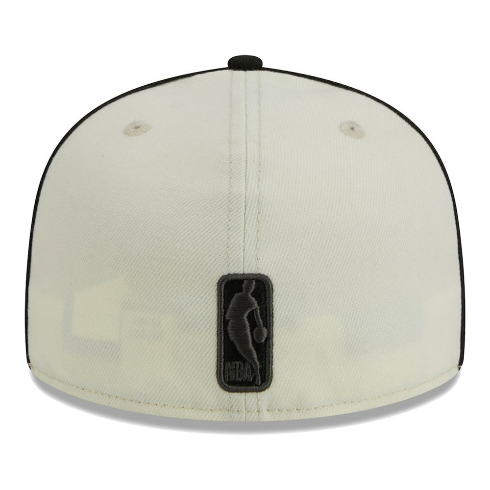 Brooklyn Nets Piping 2-Tone 59FIFTY Fitted Hat Cream/Black | New Era Near Me