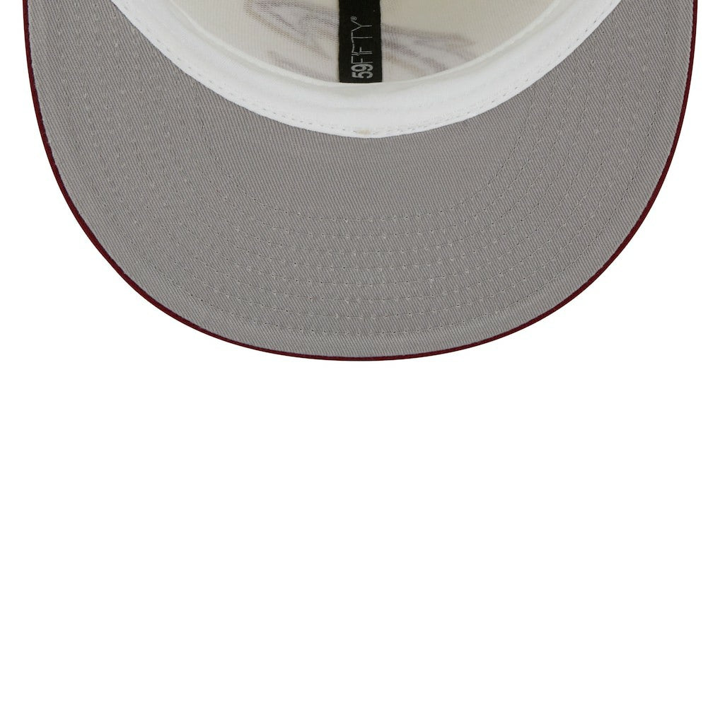 Cleveland Cavaliers Piping 2-Tone 59FIFTY Fitted Hat for sale Cream/Wine | New Era outlet