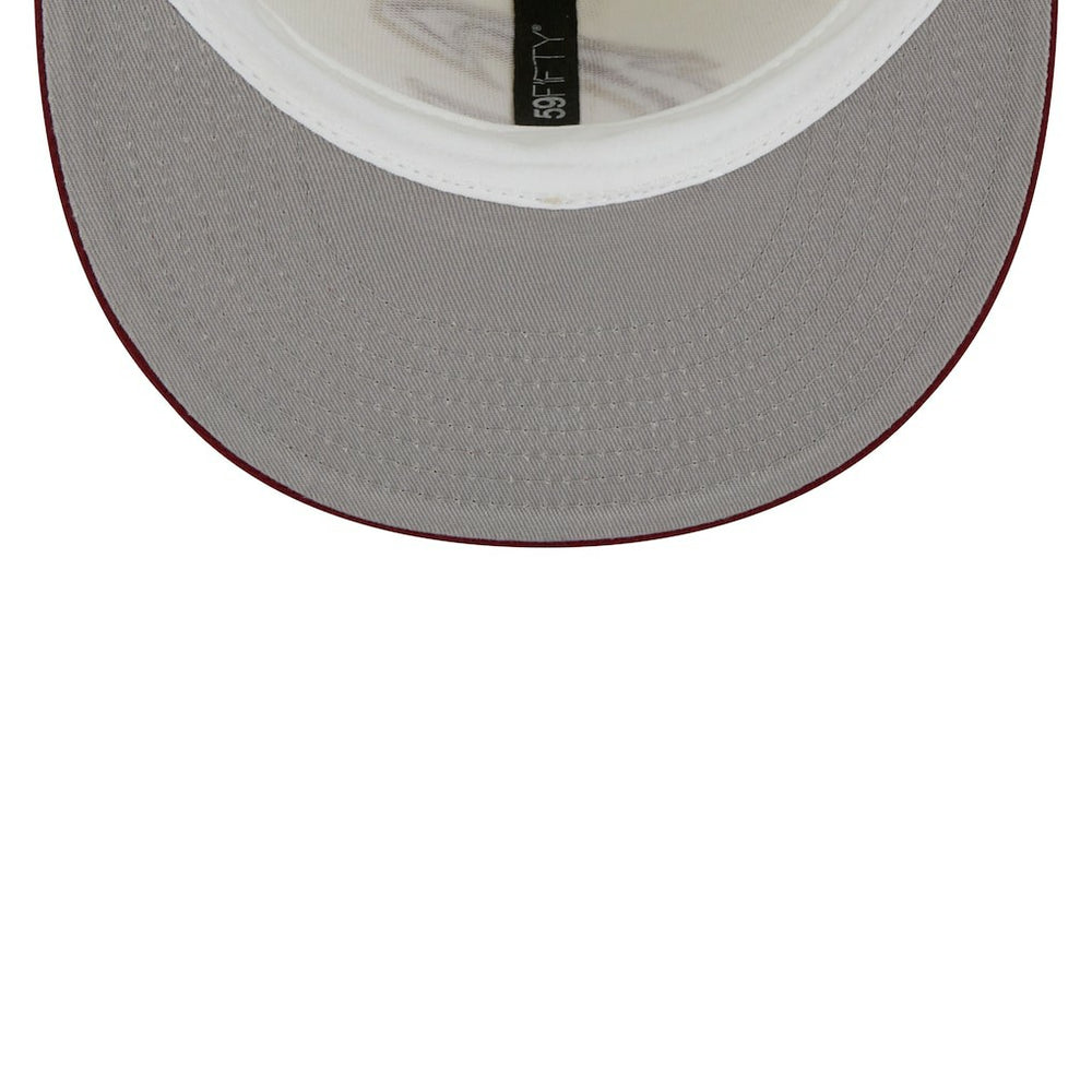Cleveland Cavaliers Piping 2-Tone 59FIFTY Fitted Hat for sale Cream/Wine | New Era outlet