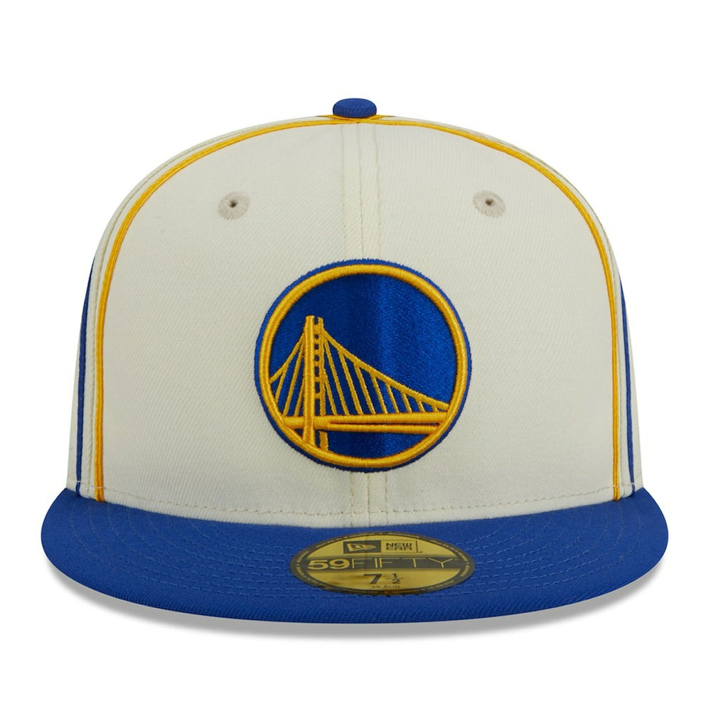 Golden State Warriors Piping 2-Tone 59FIFTY Fitted Hat for sale Cream/Royal | New Era
