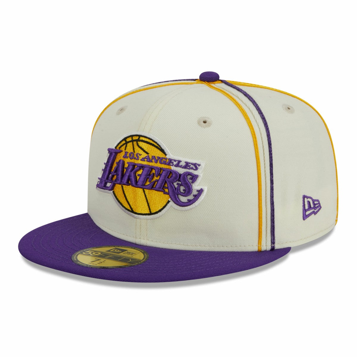 Los Angeles Lakers Piping 2-Tone 59FIFTY Fitted Hat Cream/Purple | New Era outlet