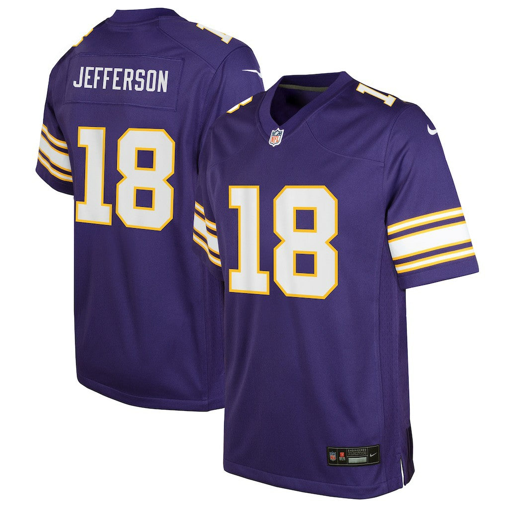 Nike Justin Jefferson Minnesota Vikings Youth Game Jersey Purple