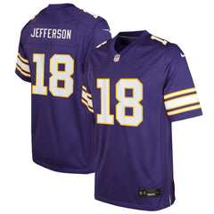Nike Justin Jefferson Minnesota Vikings Youth Game Jersey Purple