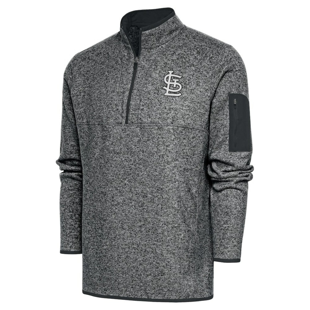 St. Louis Cardinals Antigua Metallic Big & Tall Quarter-Zip Jacket - Graphite - MLB Online