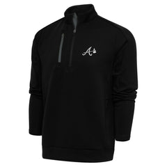 Atlanta Braves Antigua Metallic Generation Quarter-Zip Pullover Top - Black - MLB Online
