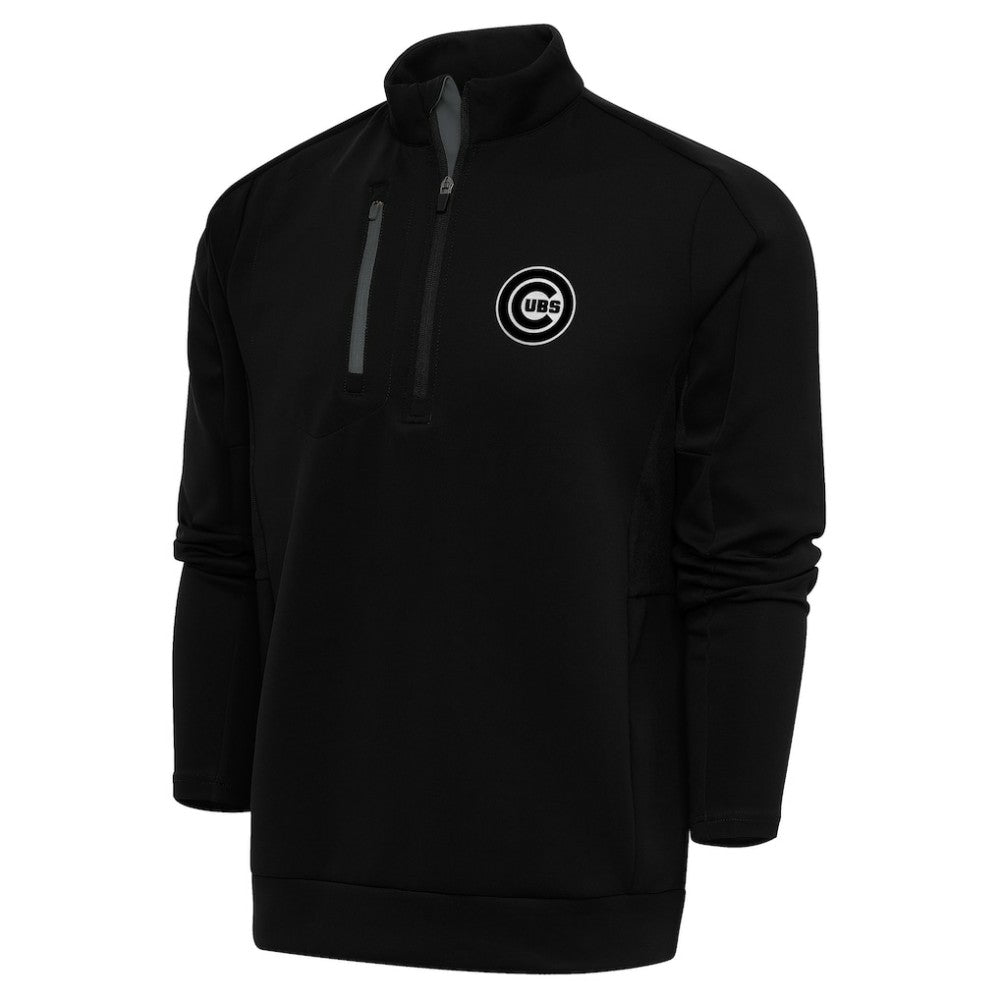 Chicago Cubs Antigua Metallic Generation Quarter-Zip Pullover Top - Black - MLB on Sale