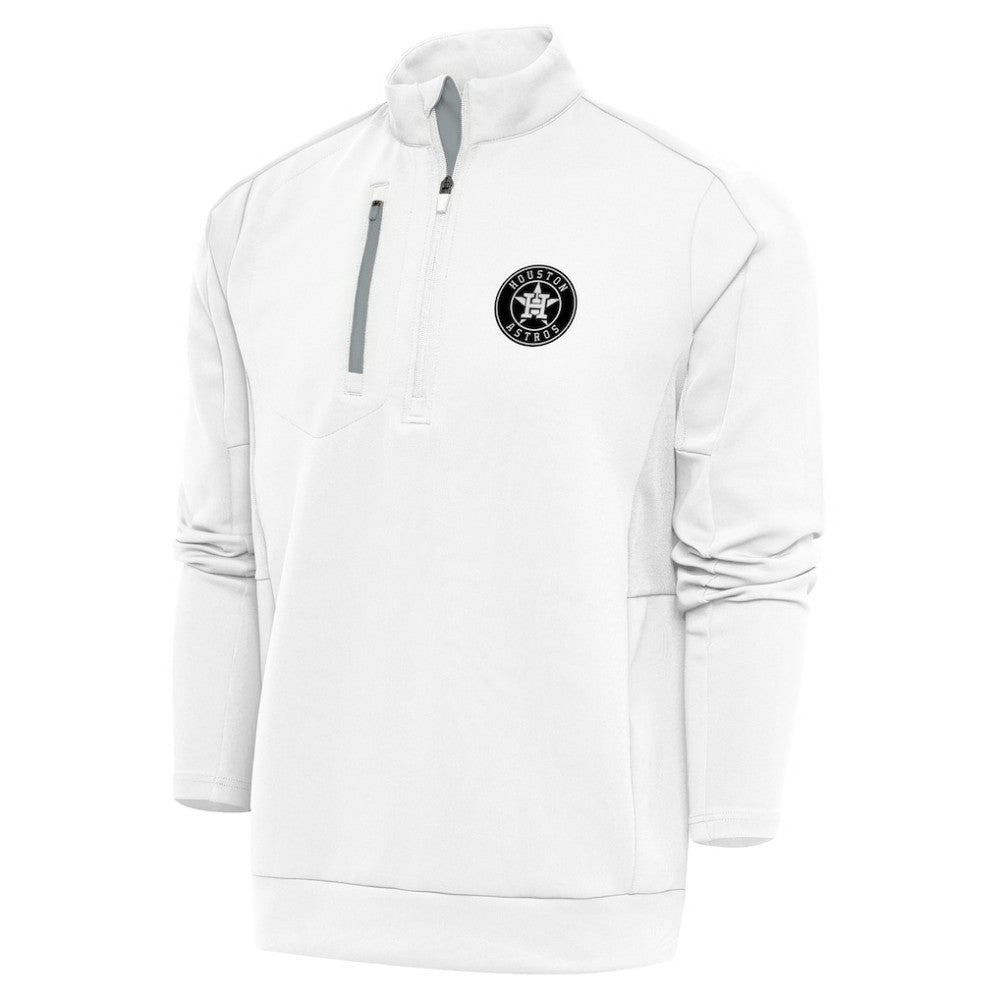 Houston Astros Antigua Metallic Generation Quarter-Zip Pullover Top - White - MLB Discount