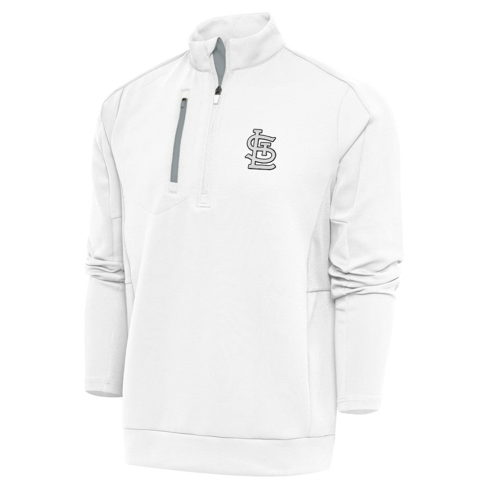 St. Louis Cardinals Antigua Metallic Generation Quarter-Zip Pullover Top - White - MLB Online